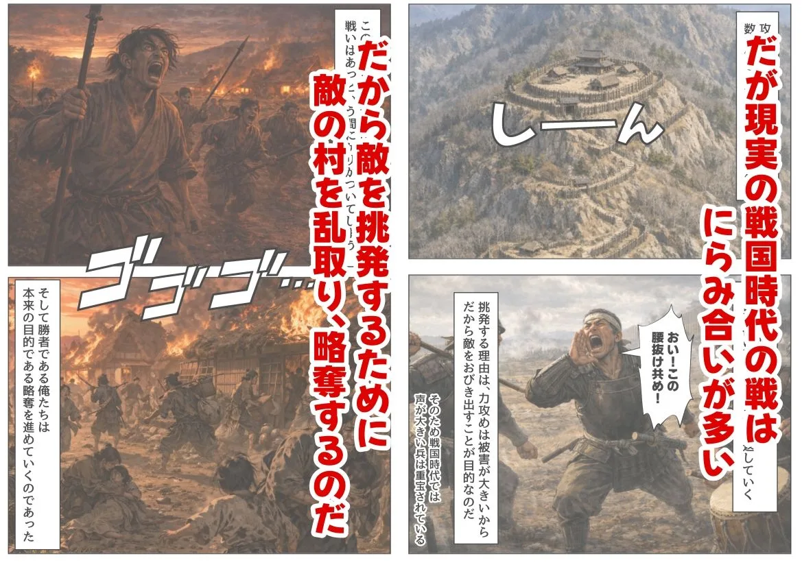 エロシーン｜《戦の乱取り（略奪）》 戦国時代の農村に サンプル画像3